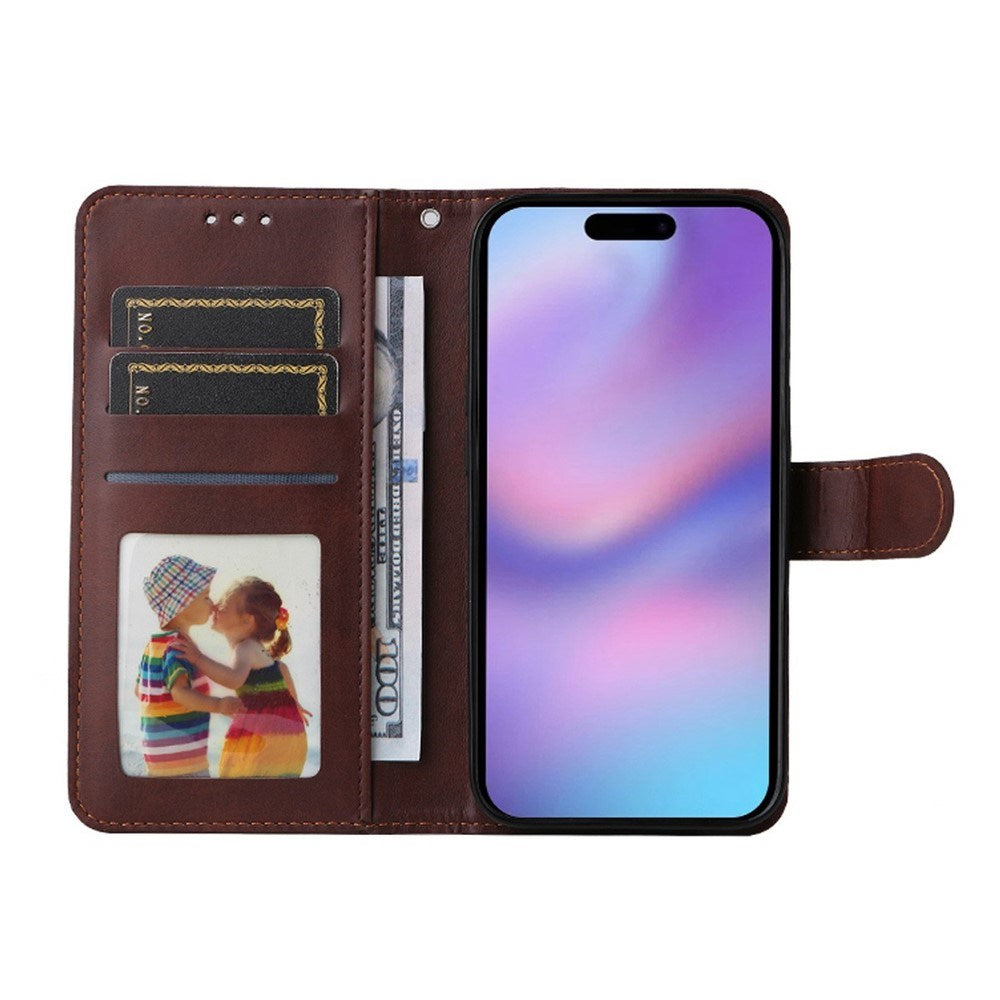 EIDERWOOD iPhone 17 2-i-1 Kunstskinn Flip Deksel med Skjermbeskyttelsesglass - Rosa