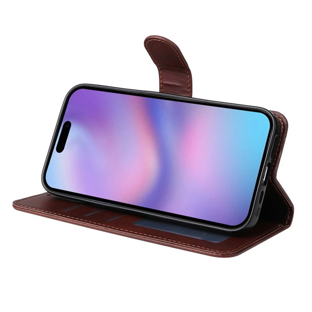 EIDERWOOD iPhone 17 2-i-1 Kunstskinn Flip Deksel med Skjermbeskyttelsesglass - Blå