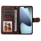 EIDERWOOD iPhone 17 Pro Max 2-i-1 Kunstskinn Flip Deksel med Skjermbeskyttelsesglass - Brun