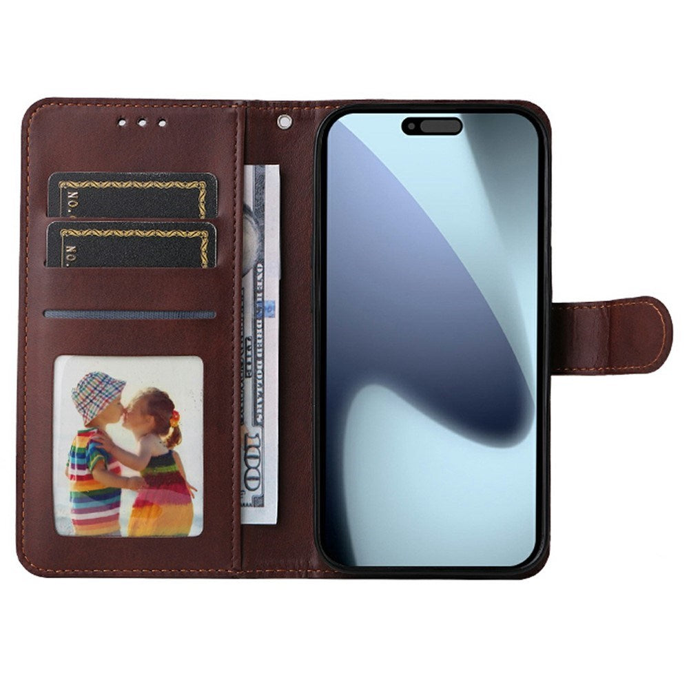 EIDERWOOD iPhone 17 Pro Max 2-i-1 Kunstskinn Flip Deksel med Skjermbeskyttelsesglass - Svart