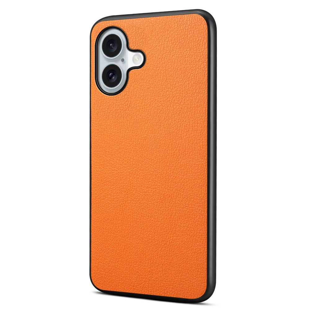 EIDERWOOD iPhone 17 Hybrid Plast Deksel med Skinntekstur – Oransje