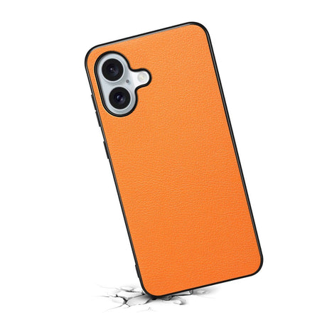 EIDERWOOD iPhone 17 Hybrid Plast Deksel med Skinntekstur – Oransje