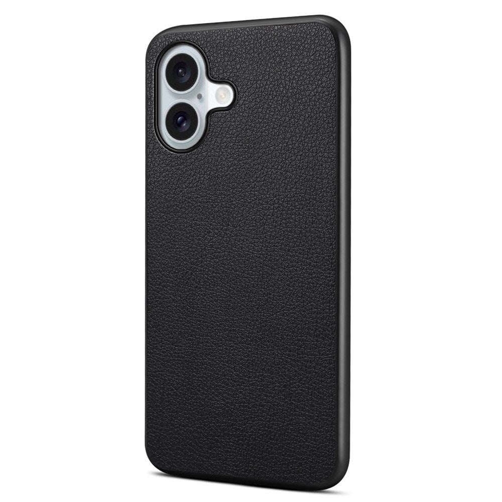 EIDERWOOD iPhone 17 Hybrid Plast Deksel med Skinntekstur – Svart