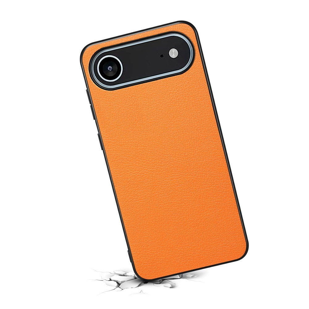 EIDERWOOD iPhone Air Hybrid Plast Deksel med Skinntekstur – Oransje