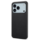 EIDERWOOD iPhone 17 Pro Hybrid Plast Deksel med Skinntekstur – Svart