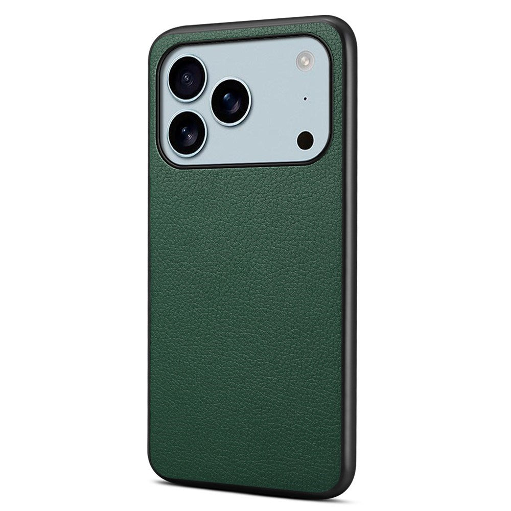 EIDERWOOD iPhone 17 Pro Max Hybrid Plast Deksel med Skinntekstur – Grønn
