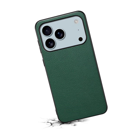 EIDERWOOD iPhone 17 Pro Max Hybrid Plast Deksel med Skinntekstur – Grønn