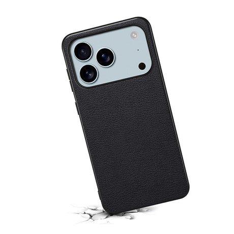 EIDERWOOD iPhone 17 Pro Max Hybrid Plast Deksel med Skinntekstur – Svart