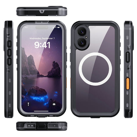 EIDERWOOD iPhone 17 Vanntett Håndverker Deksel m. Skjermbeskytter & Stropp - MagSafe Kompatibel - Svart