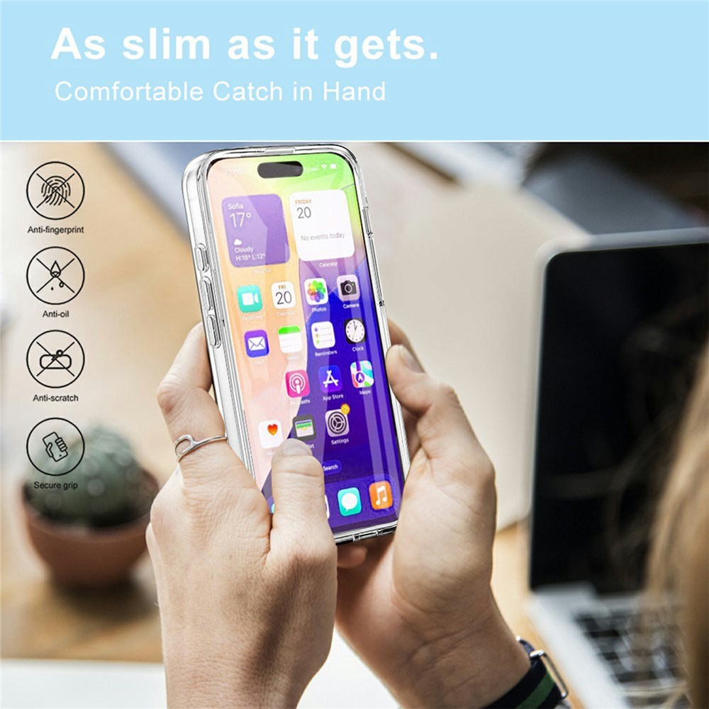 EIDERWOOD iPhone Air Hybrid Deksel med Innebygd Skjermbeskytter - Gjennomsiktig