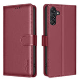 EIDERWOOD Samsung Galaxy S25 FE Kunstskinn Flip Deksel med Stativ & Lommebok - Rød