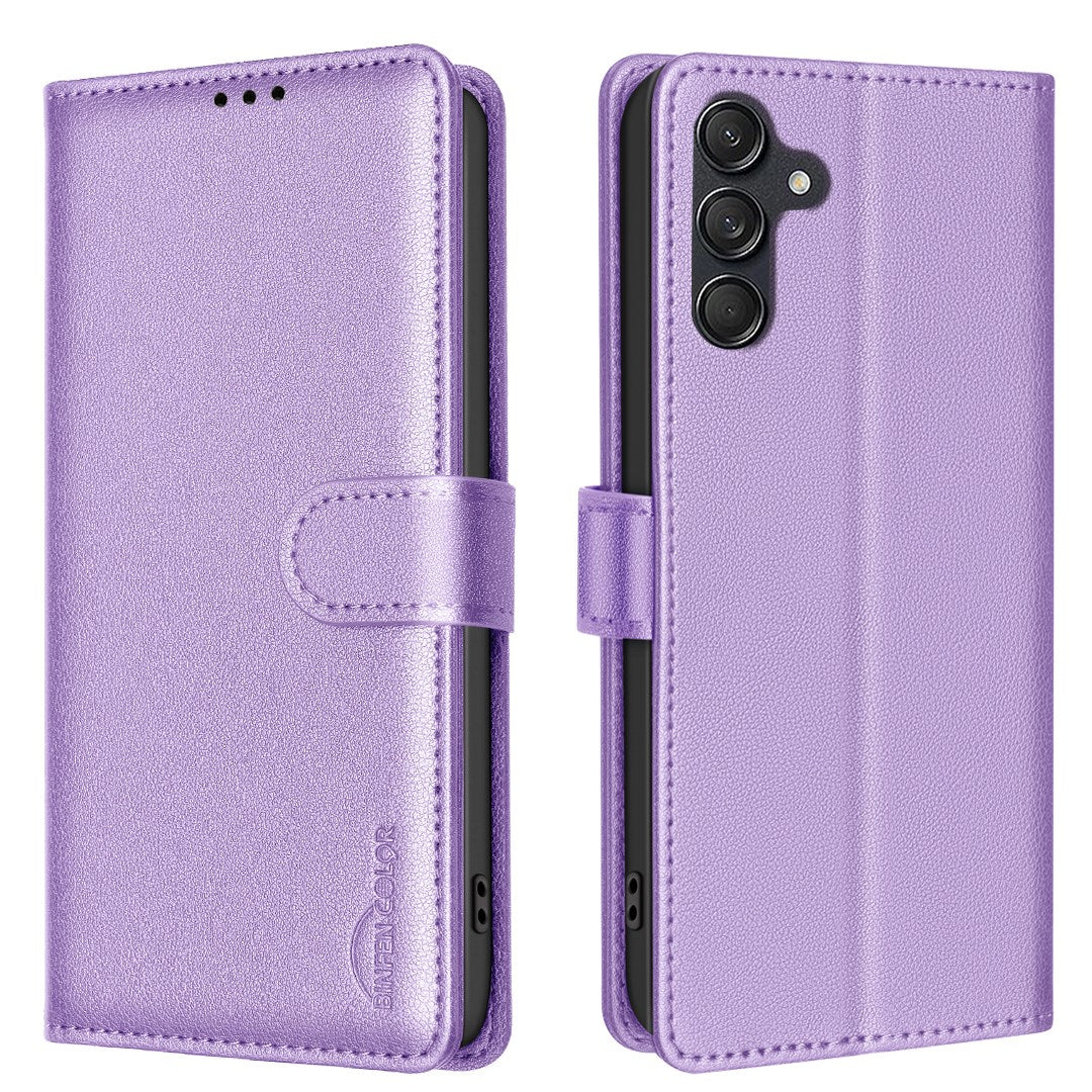 EIDERWOOD Samsung Galaxy S25 FE Kunstskinn Flip Deksel med Stativ & Lommebok - Lilla