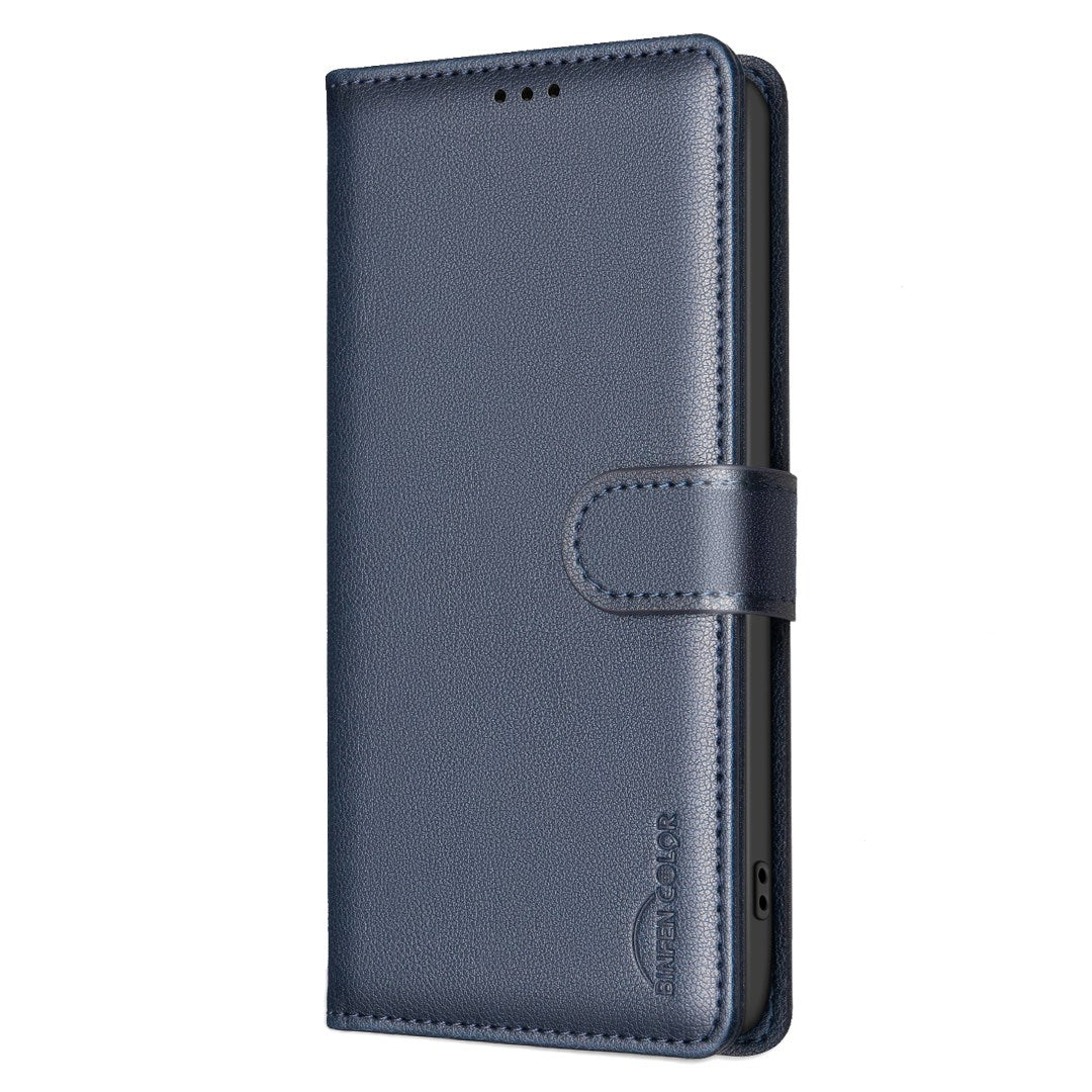 EIDERWOOD Samsung Galaxy S25 FE Kunstskinn Flip Deksel med Stativ & Lommebok - Blå