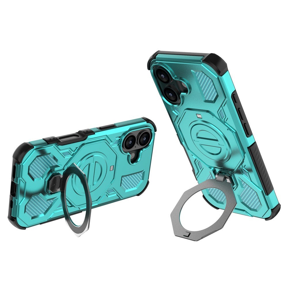 EIDERWOOD iPhone 17 Håndverkerdeksel med Magnetisk Kickstand – MagSafe Kompatibel – Turkis