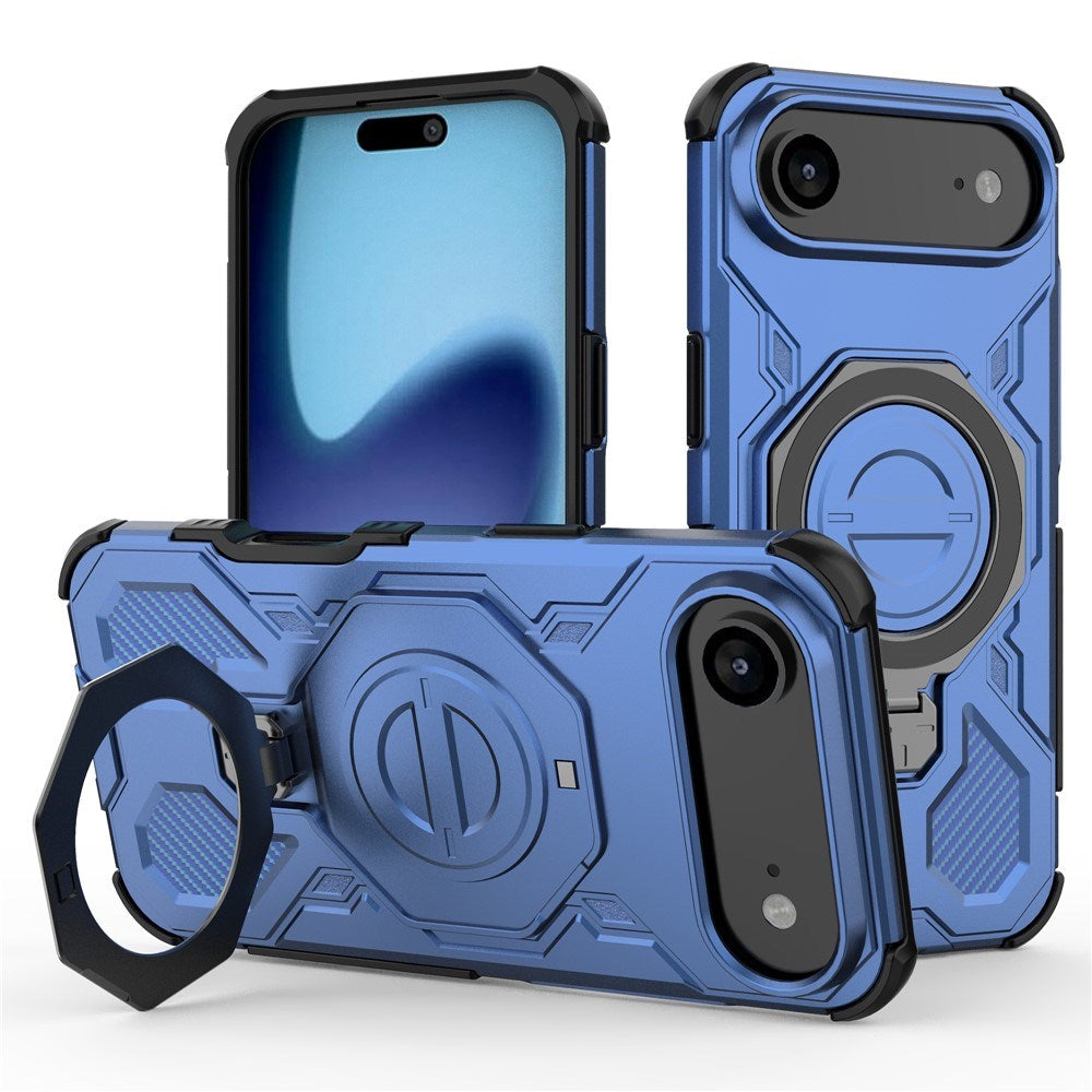 EIDERWOOD iPhone Air Håndverkerdeksel med Magnetisk Kickstand – MagSafe Kompatibel – Blå