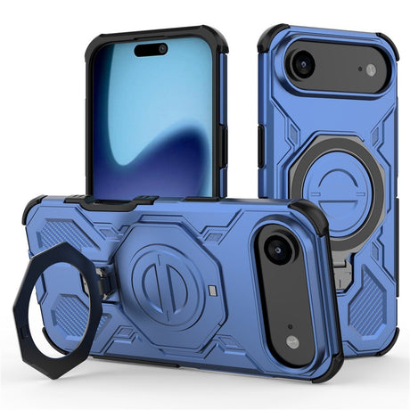 EIDERWOOD iPhone Air Håndverkerdeksel med Magnetisk Kickstand – MagSafe Kompatibel – Blå