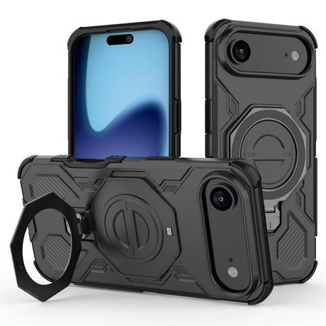 EIDERWOOD iPhone Air Håndverkerdeksel med Magnetisk Kickstand – MagSafe Kompatibel – Svart
