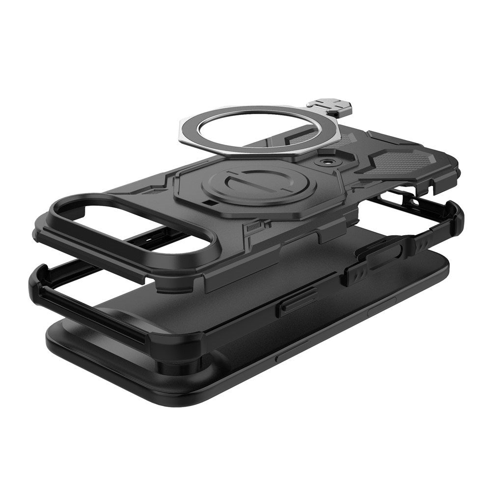 EIDERWOOD iPhone Air Håndverkerdeksel med Magnetisk Kickstand – MagSafe Kompatibel – Svart