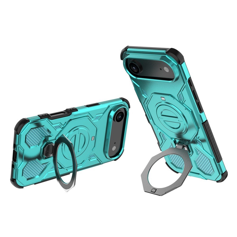EIDERWOOD iPhone Air Håndverkerdeksel med Magnetisk Kickstand – MagSafe Kompatibel – Turkis