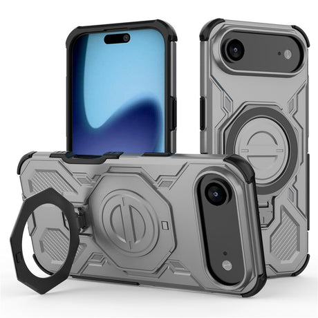 EIDERWOOD iPhone Air Håndverkerdeksel med Magnetisk Kickstand – MagSafe Kompatibel – Grå