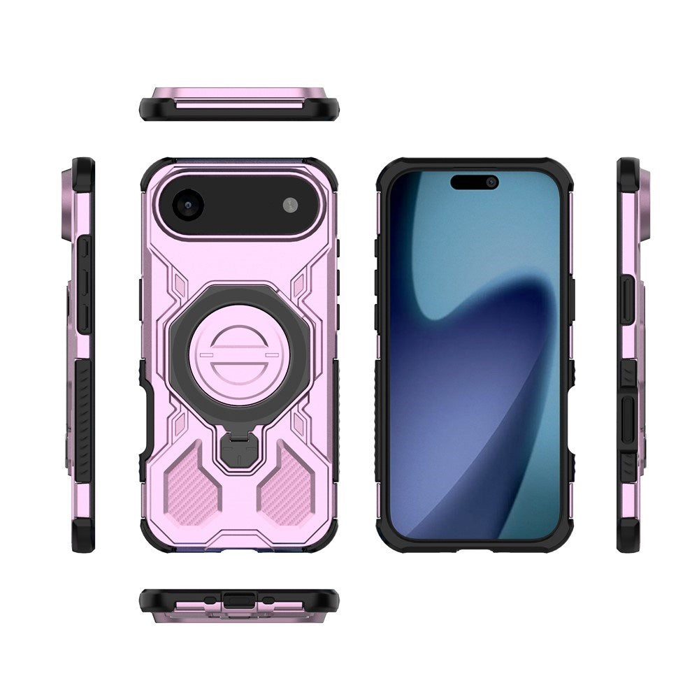 EIDERWOOD iPhone Air Håndverkerdeksel med Magnetisk Kickstand – MagSafe Kompatibel – Rosa