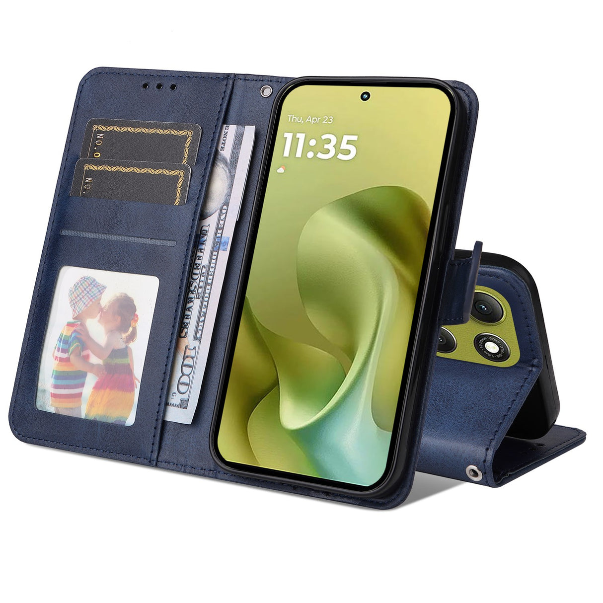 EIDERWOOD Motorola Moto G86 / G86 Power Kunstskinn Flip Deksel m. Strop - Blå