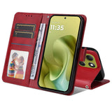 EIDERWOOD Motorola Moto G86 / G86 Power Kunstskinn Flip Deksel m. Strop - Rød