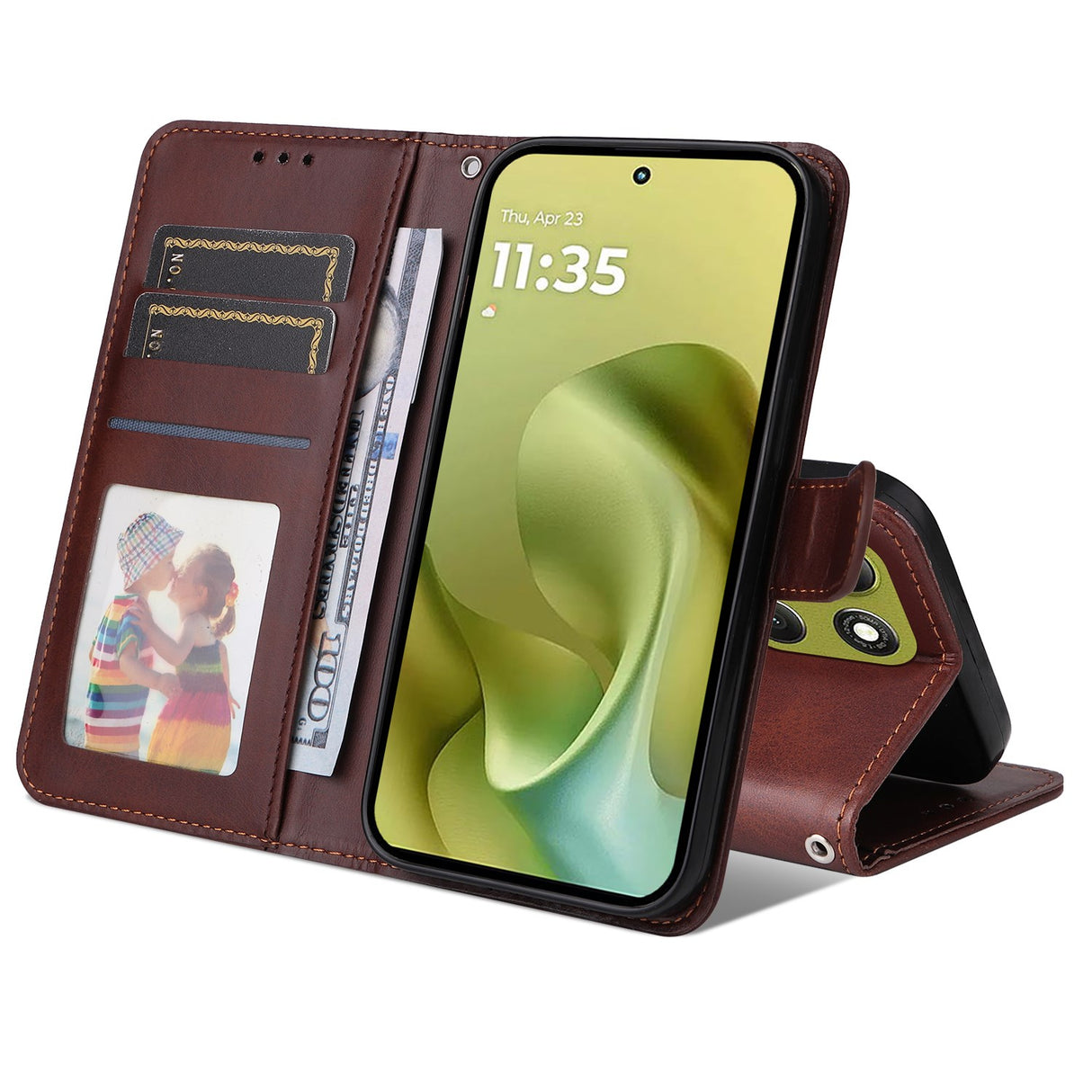 EIDERWOOD Motorola Moto G86 / G86 Power Kunstskinn Flip Deksel m. Strop - Brun