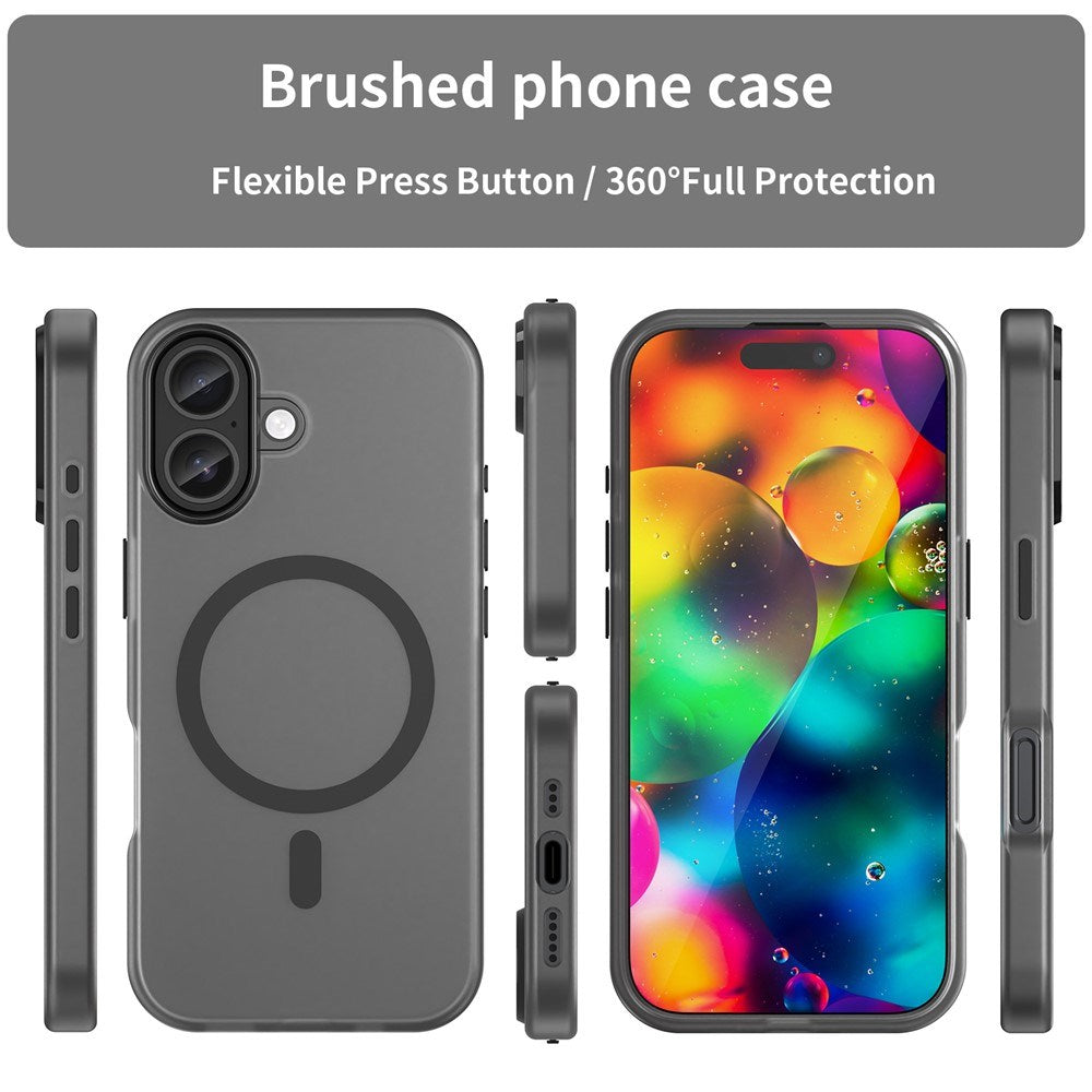 EIDERWOOD iPhone 17 Hybrid Plast Deksel – MagSafe Kompatibel – Matt Gjennomsiktig / Svart