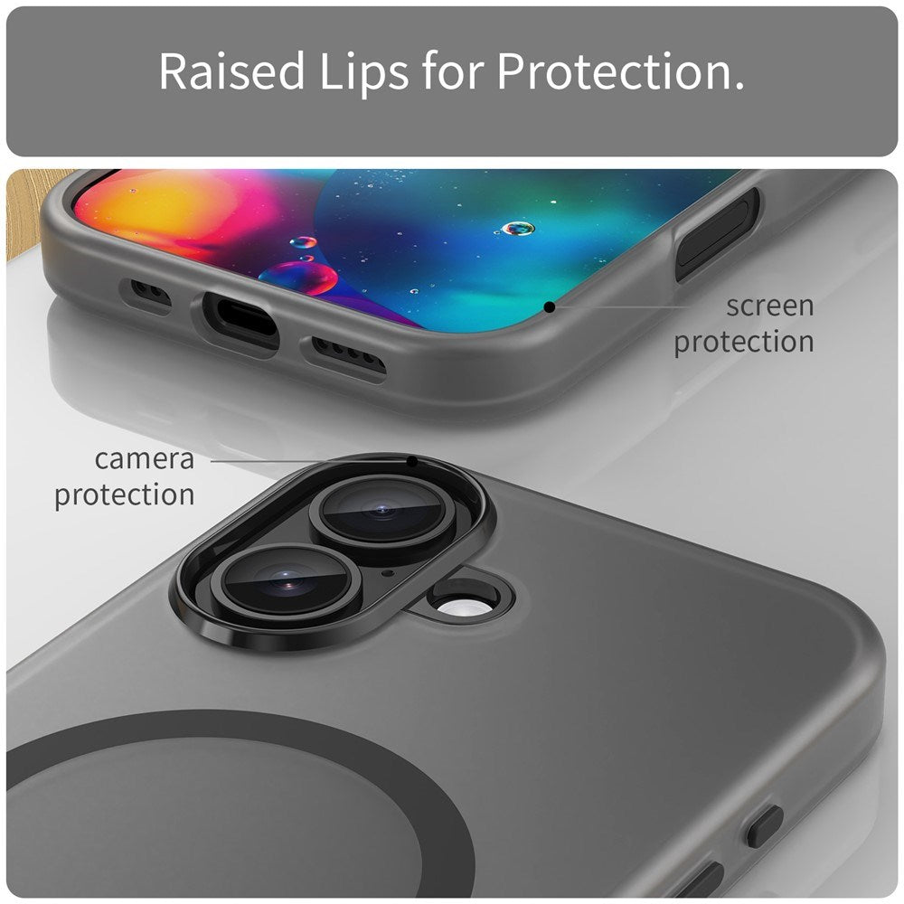 EIDERWOOD iPhone 17 Hybrid Plast Deksel – MagSafe Kompatibel – Matt Gjennomsiktig / Svart