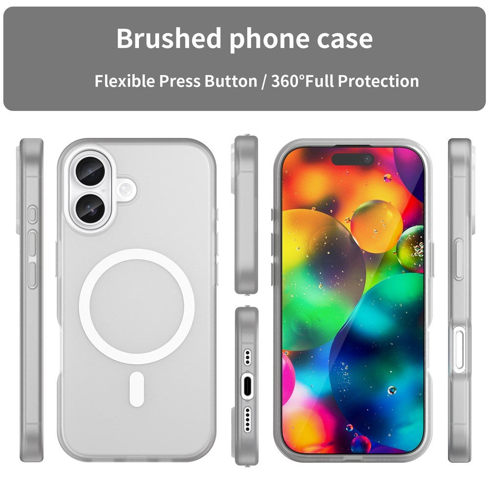 EIDERWOOD iPhone 17 Hybrid Plast Deksel – MagSafe Kompatibel – Matt Gjennomsiktig / Hvit