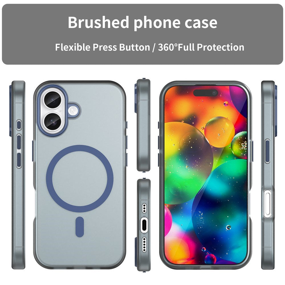 EIDERWOOD iPhone 17 Hybrid Plast Deksel – MagSafe Kompatibel – Matt Gjennomsiktig / Mørk Blå
