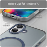 EIDERWOOD iPhone 17 Hybrid Plast Deksel – MagSafe Kompatibel – Matt Gjennomsiktig / Mørk Blå