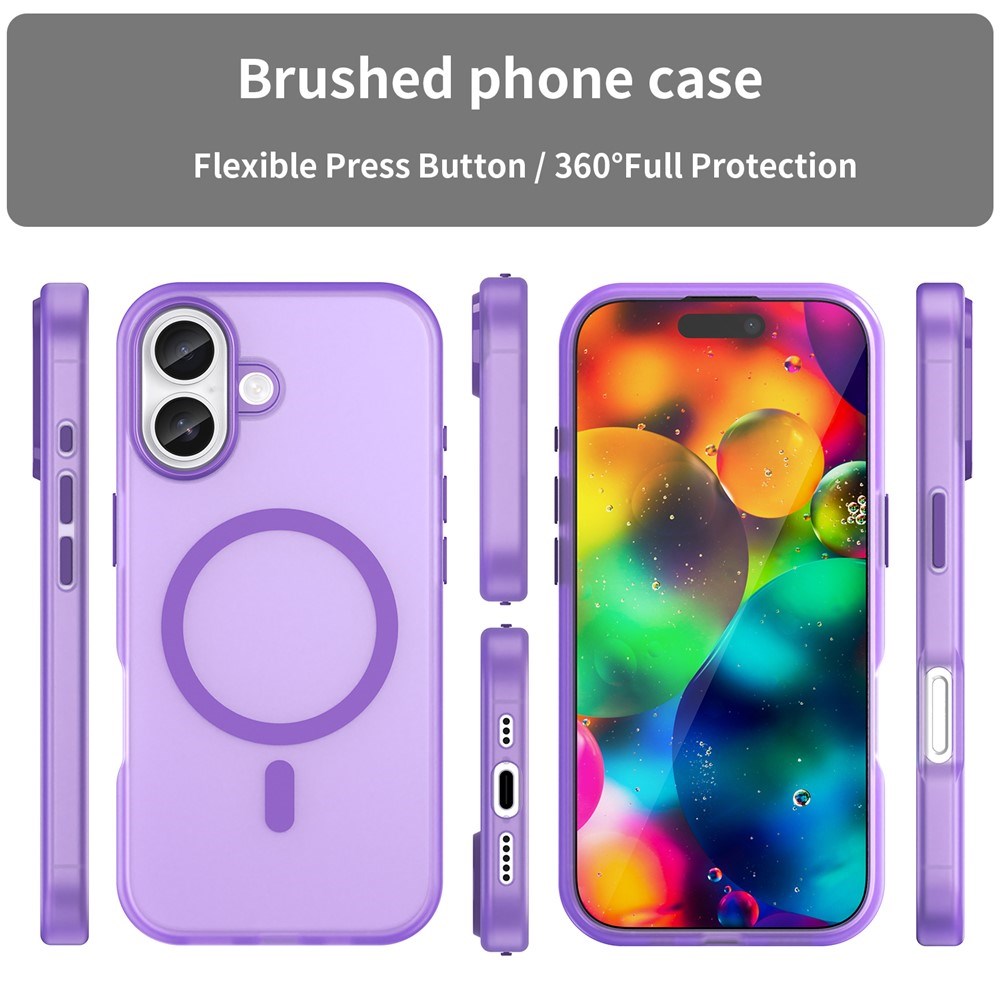 EIDERWOOD iPhone 17 Hybrid Plast Deksel – MagSafe Kompatibel – Matt Gjennomsiktig / Lilla