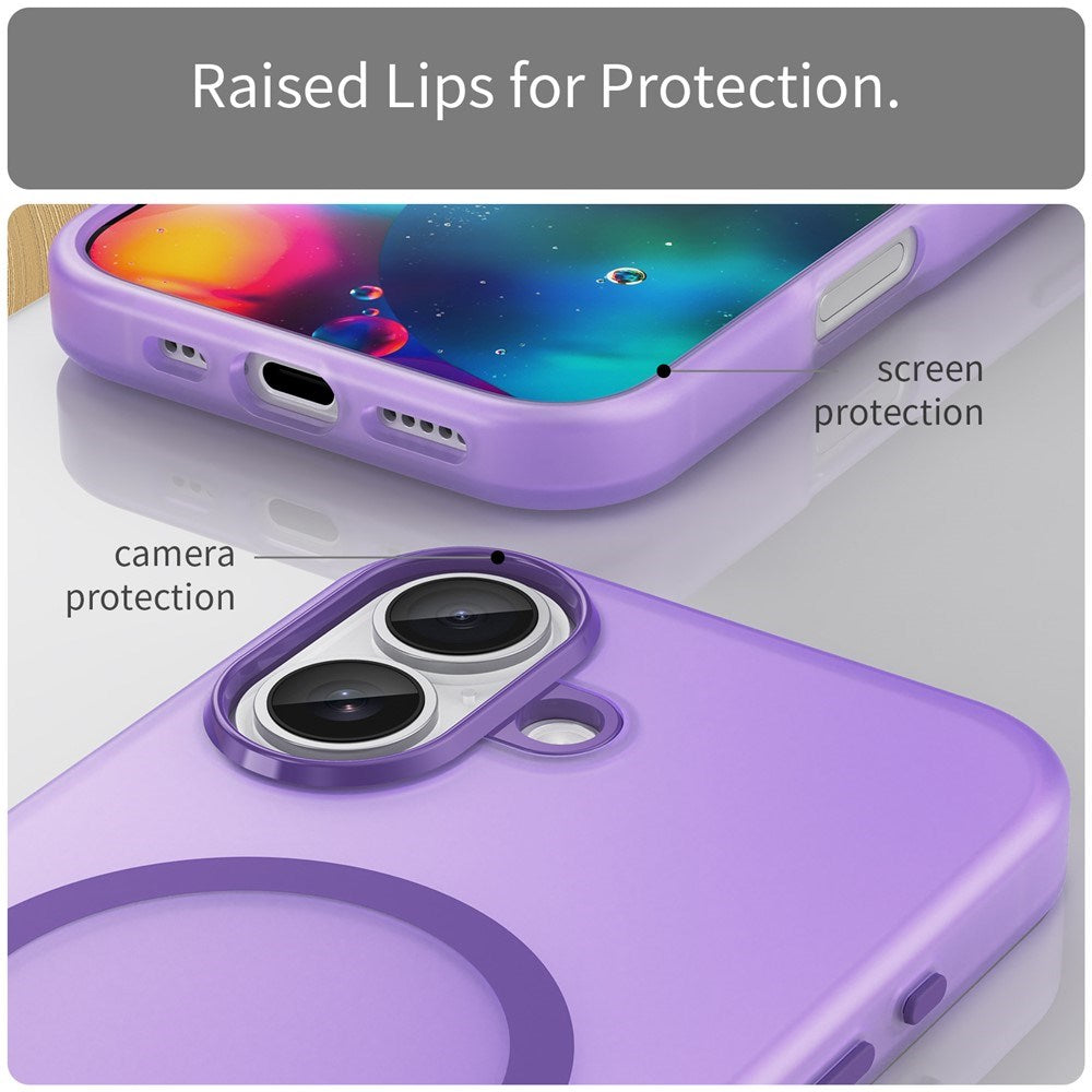 EIDERWOOD iPhone 17 Hybrid Plast Deksel – MagSafe Kompatibel – Matt Gjennomsiktig / Lilla