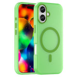 EIDERWOOD iPhone 17 Hybrid Plast Deksel – MagSafe Kompatibel – Matt Gjennomsiktig / Grønn