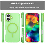 EIDERWOOD iPhone 17 Hybrid Plast Deksel – MagSafe Kompatibel – Matt Gjennomsiktig / Grønn