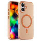 EIDERWOOD iPhone 17 Hybrid Plast Deksel – MagSafe Kompatibel – Matt Gjennomsiktig / Oransje