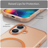 EIDERWOOD iPhone 17 Hybrid Plast Deksel – MagSafe Kompatibel – Matt Gjennomsiktig / Oransje