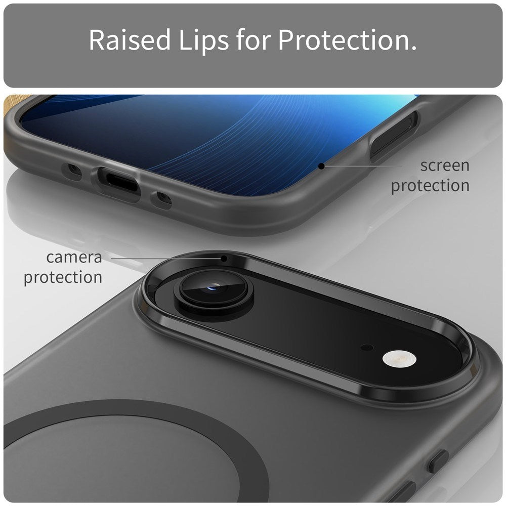 EIDERWOOD iPhone Air Hybrid Plast Deksel – MagSafe Kompatibel – Matt Gjennomsiktig / Svart
