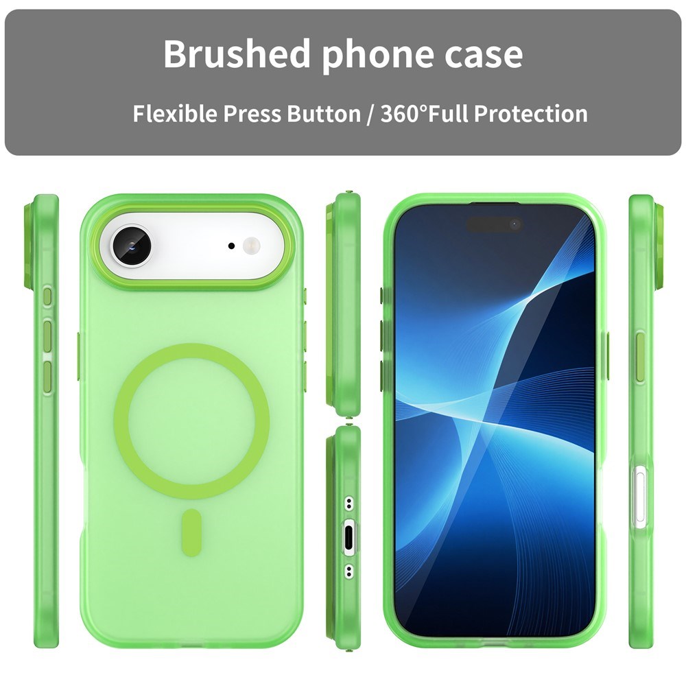EIDERWOOD iPhone Air Hybrid Plast Deksel – MagSafe Kompatibel – Matt Gjennomsiktig / Grønn