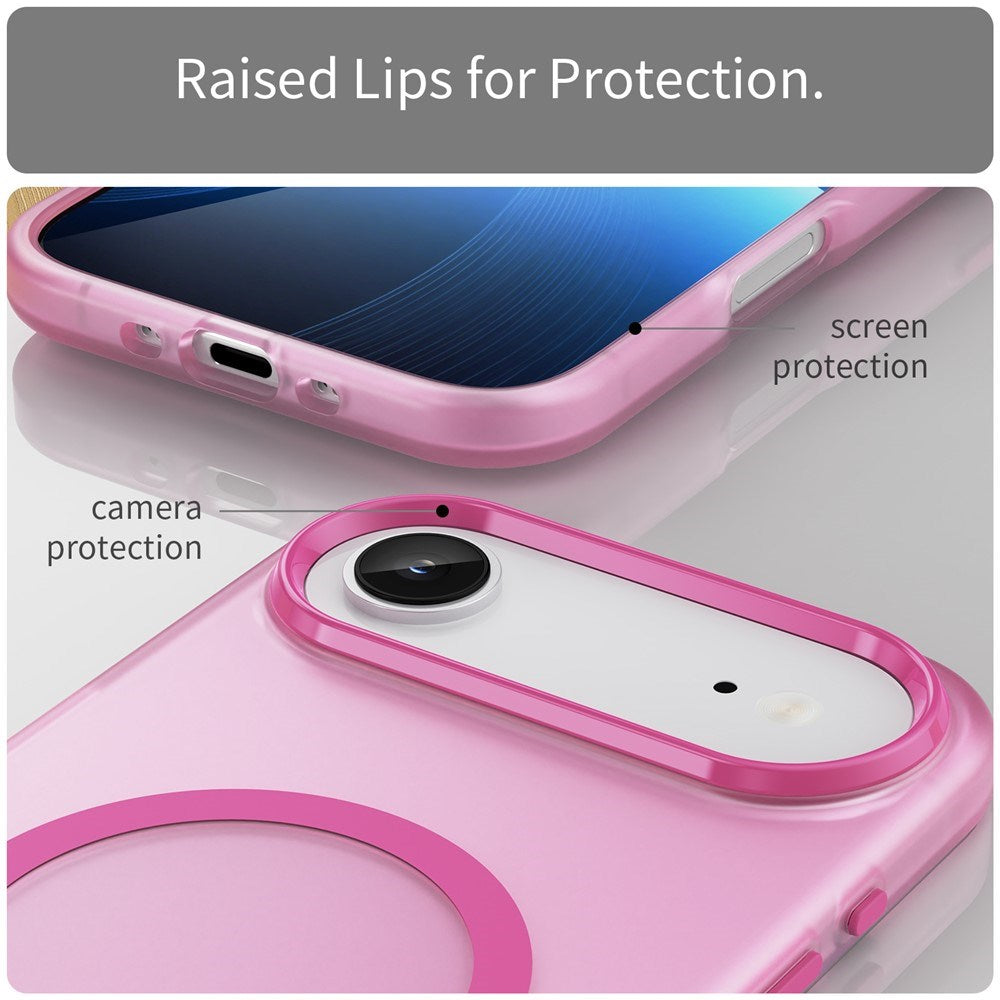 EIDERWOOD iPhone Air Hybrid Plast Deksel – MagSafe Kompatibel – Matt Gjennomsiktig / Rosa