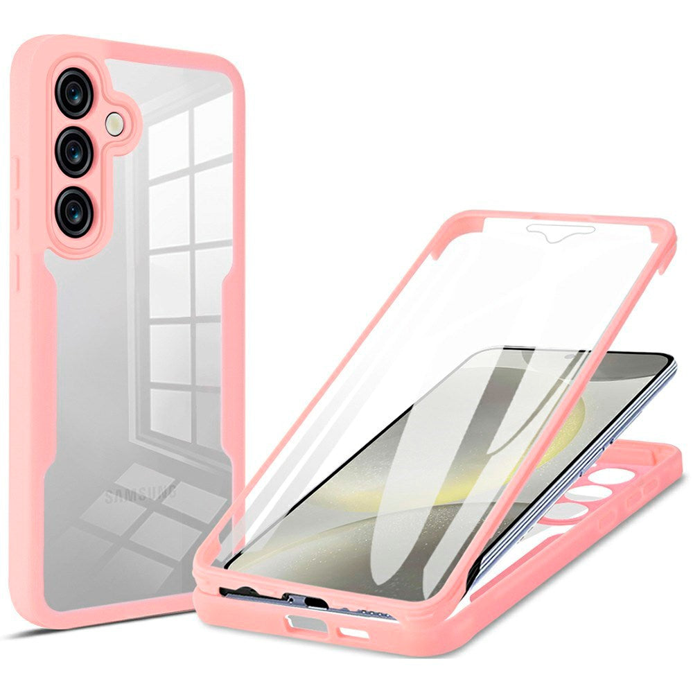 EIDERWOOD Samsung Galaxy S25 FE 2-i-1 Plast Deksel m. Innebygd Skjermbeskyttelse - Rosa