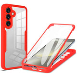 EIDERWOOD Samsung Galaxy S25 FE 2-i-1 Plast Deksel m. Innebygd Skjermbeskyttelse - Rød