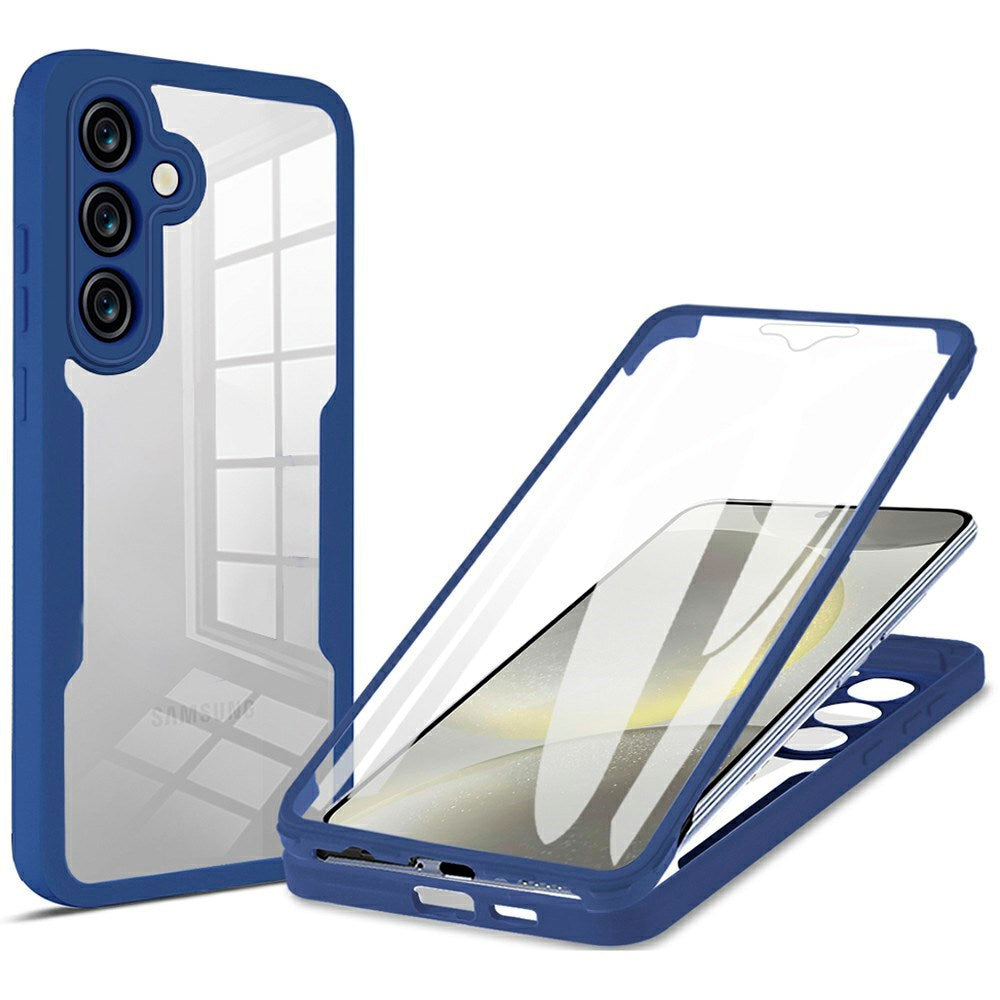 EIDERWOOD Samsung Galaxy S25 FE 2-i-1 Plast Deksel m. Innebygd Skjermbeskyttelse - Blå