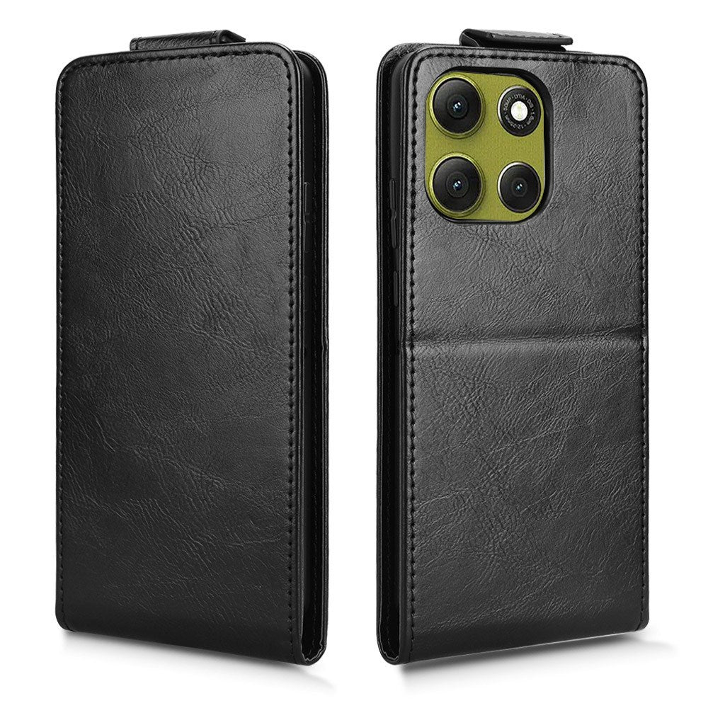 EIDERWOOD Motorola Moto G86 Power Vertikal Kunstskinn Flip Deksel m. Kortholder & Ståfunksjon - Svart
