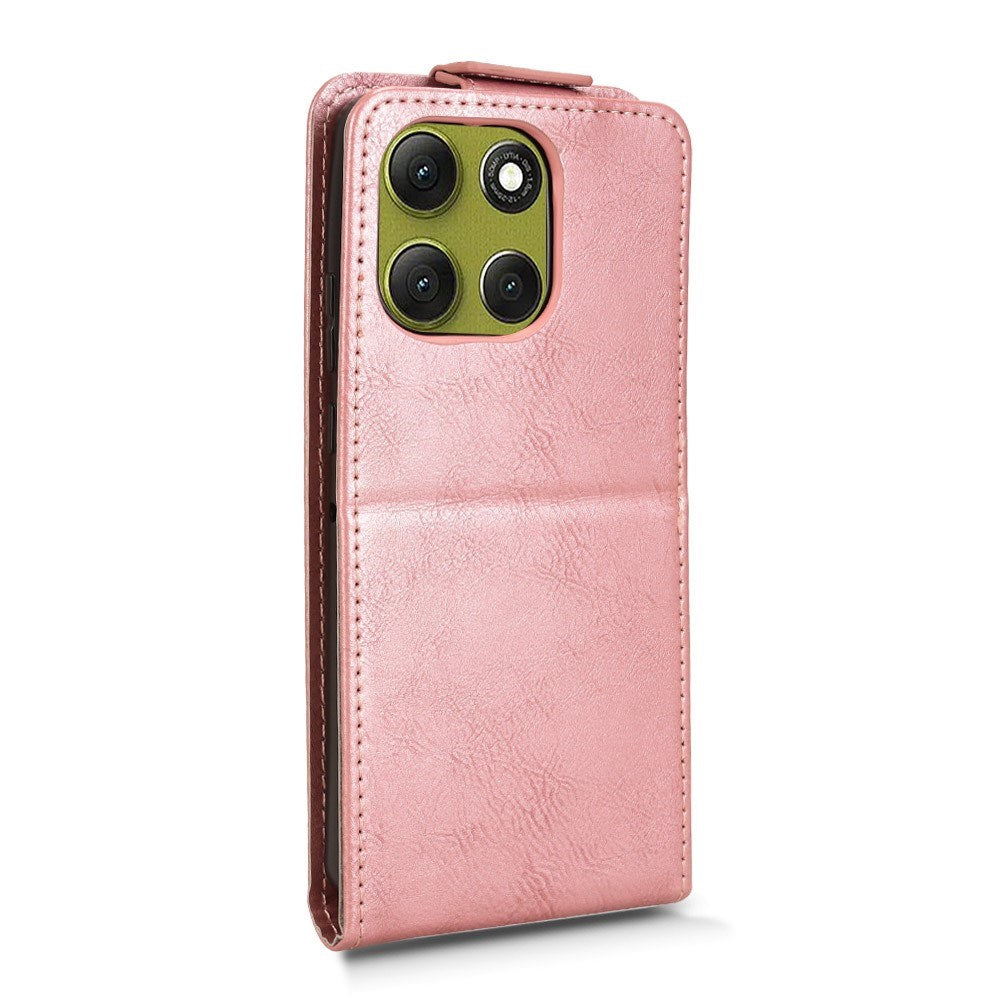 EIDERWOOD Motorola Moto G86 Power Vertikal Kunstskinn Flip Deksel m. Kortholder & Ståfunksjon - Rosegull