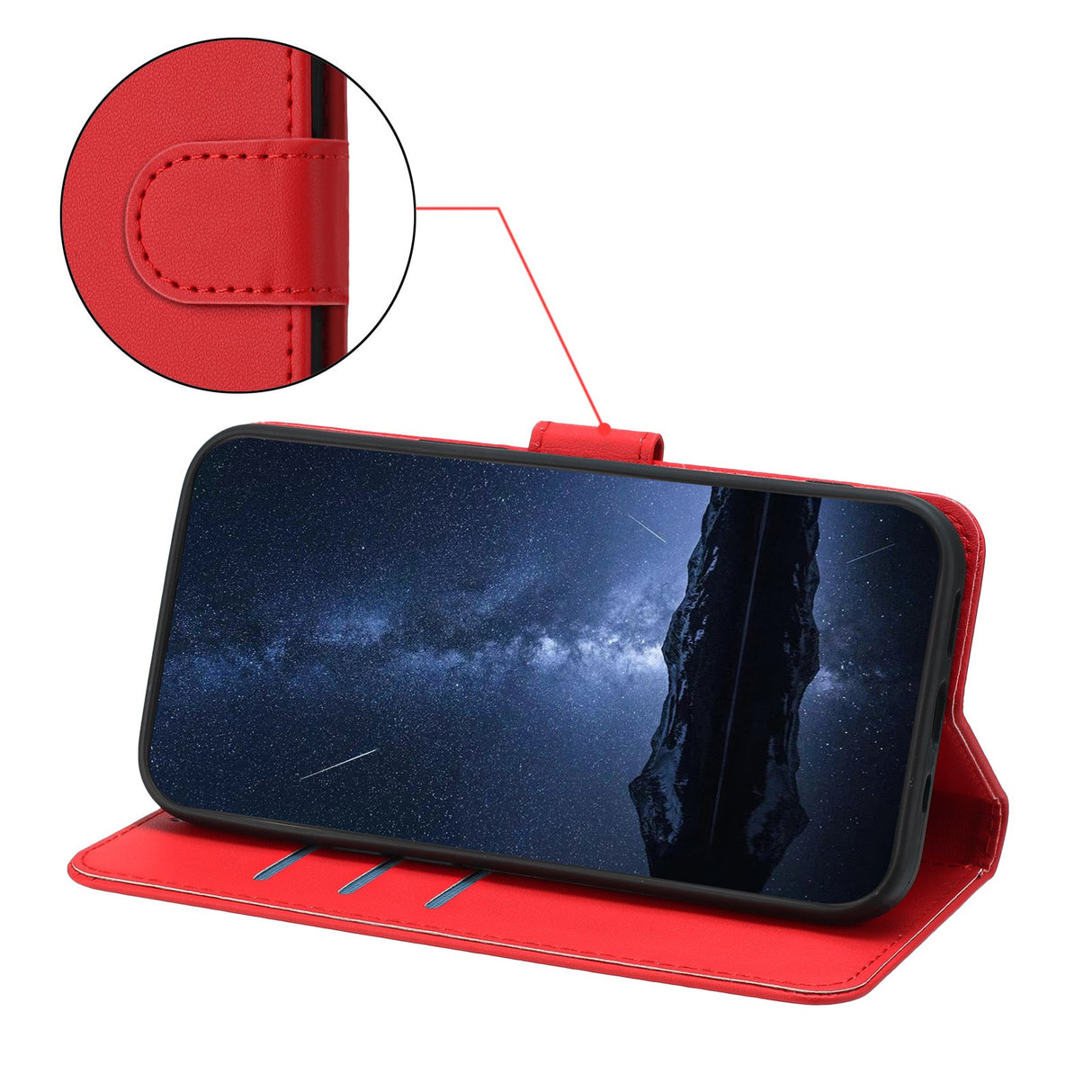 Nothing CMF Phone 2 Pro EIDERWOOD Kunstlær Flip Deksel m. Kortholder - Rød
