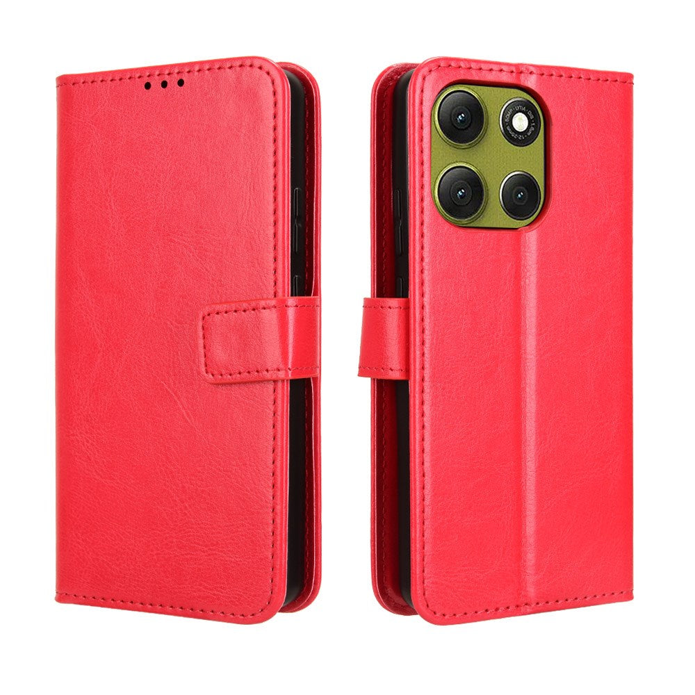 EIDERWOOD Motorola Moto G86 Power Kunstskinn Flip Deksel med Kortholder & Ståfunksjon - Rød
