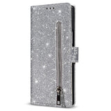 EIDERWOOD Samsung Galaxy Z Fold7 Glitter Flip Deksel m. Lommebok & Stropp - Sølv